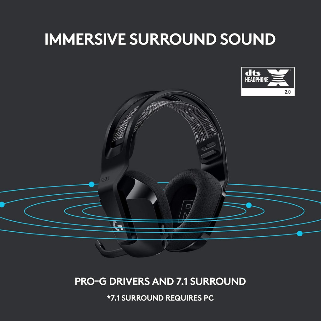 Logitech G733 Lightspeed Wireless Gaming Headset - Black