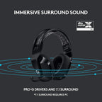 Logitech G733 Lightspeed Wireless Gaming Headset - Black